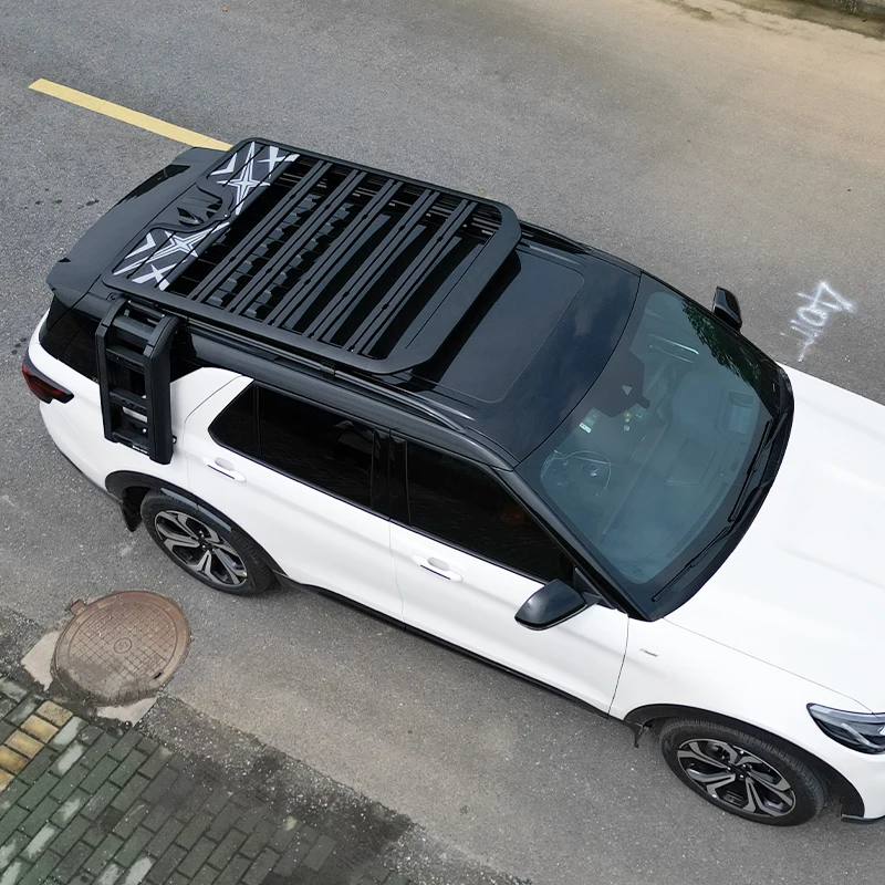 Ford Explorer  Modified roof platform luggage rack side climbing ladder mecha hanging net expansion rack
