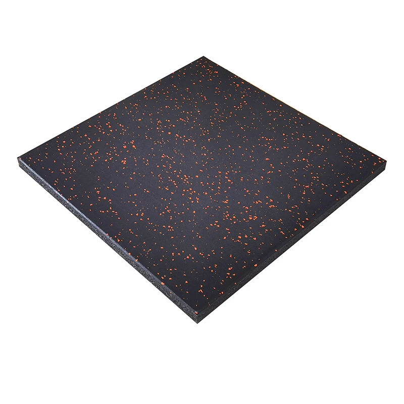 China 17 Years Factory Wholesale Wear Resistance Gym Rubber Flooring Black With 15% Speckles Gym Rubber Tiles