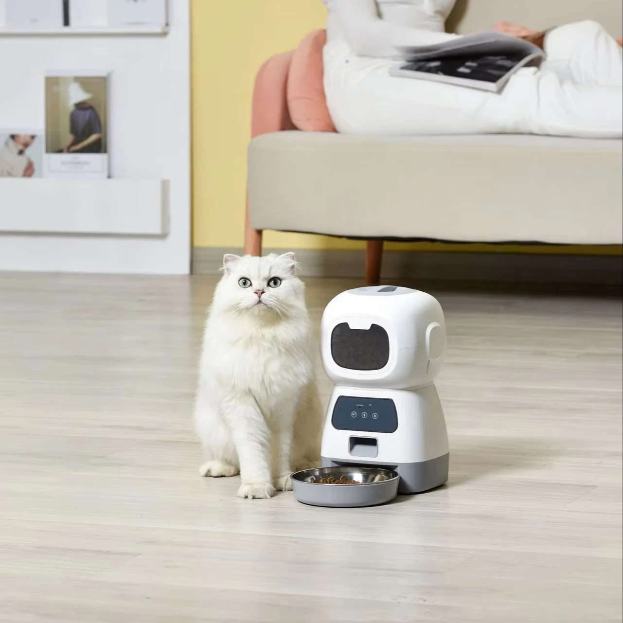 JOYPET Large Capacity Automatic Video Timed Food WiFi Remote Control Dispenser Dog Cat Food Container Cat Feeder Pet Feeder