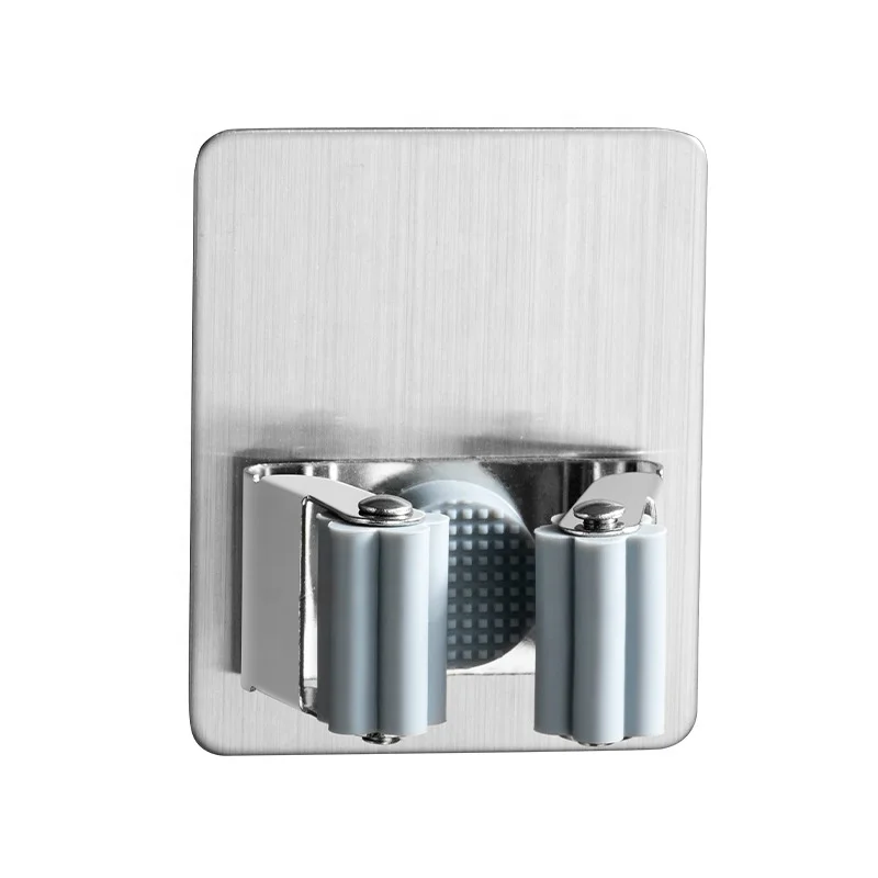 Factory Design Fast Delivery Household Metal Mop Clip Holder Hanger Wall Mounted Stainless Steel