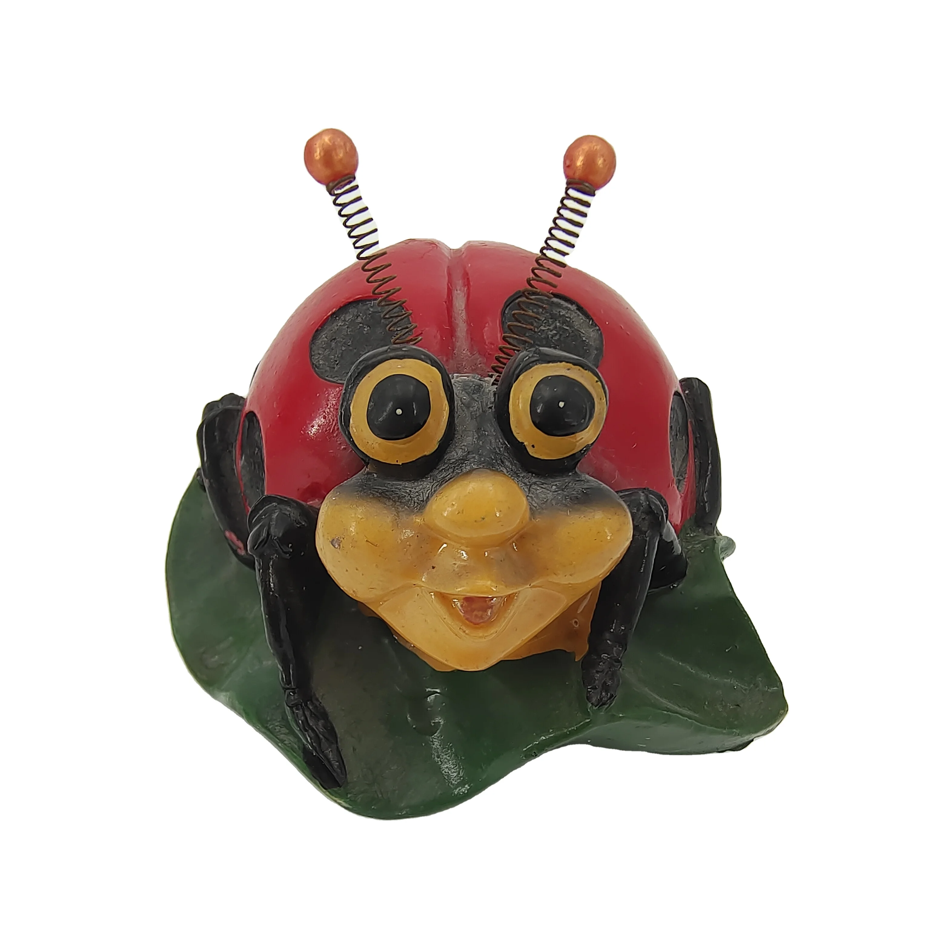 Iron Resin Insects Crafts Metal Ladybug Ornament for Garden Home or Kindergarten Wrought Insect Crafts Decoration