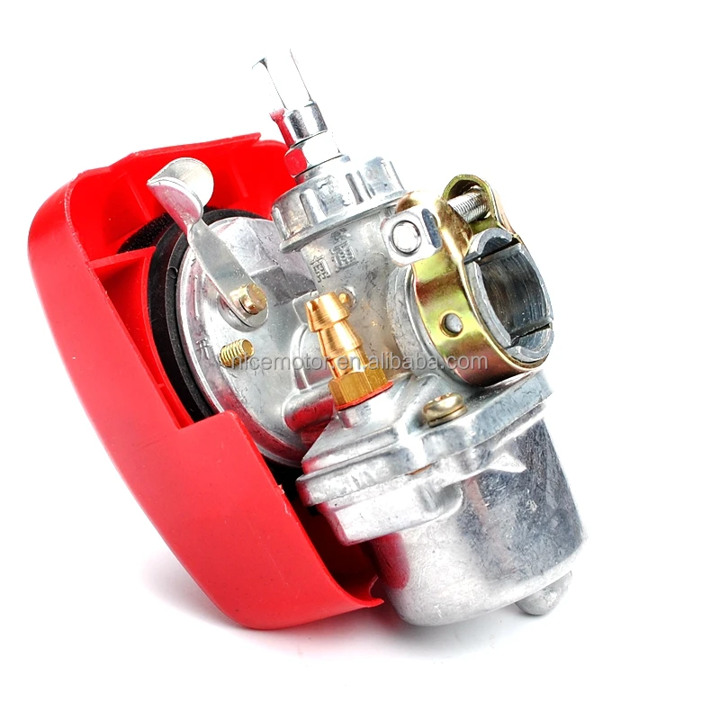Красный КАРБЮРАТОР 2 тактный 66cc 70cc 80cc Моторизованный моторизованный двигателя мопеда велосипеда мини мотоцикл