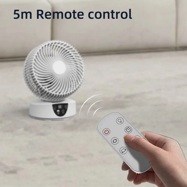 Smart cooling hot sale LED Display Fresh Portable easy control natural mode Custom logo Custom package office fan with remote