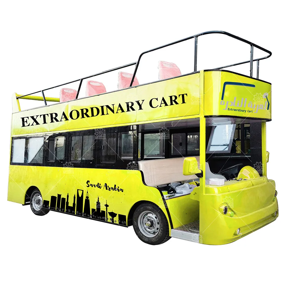 Sightseeing Tourist Bus Electrical 18 Seats 72V Double Decker Tourist Bus For Amusement Park