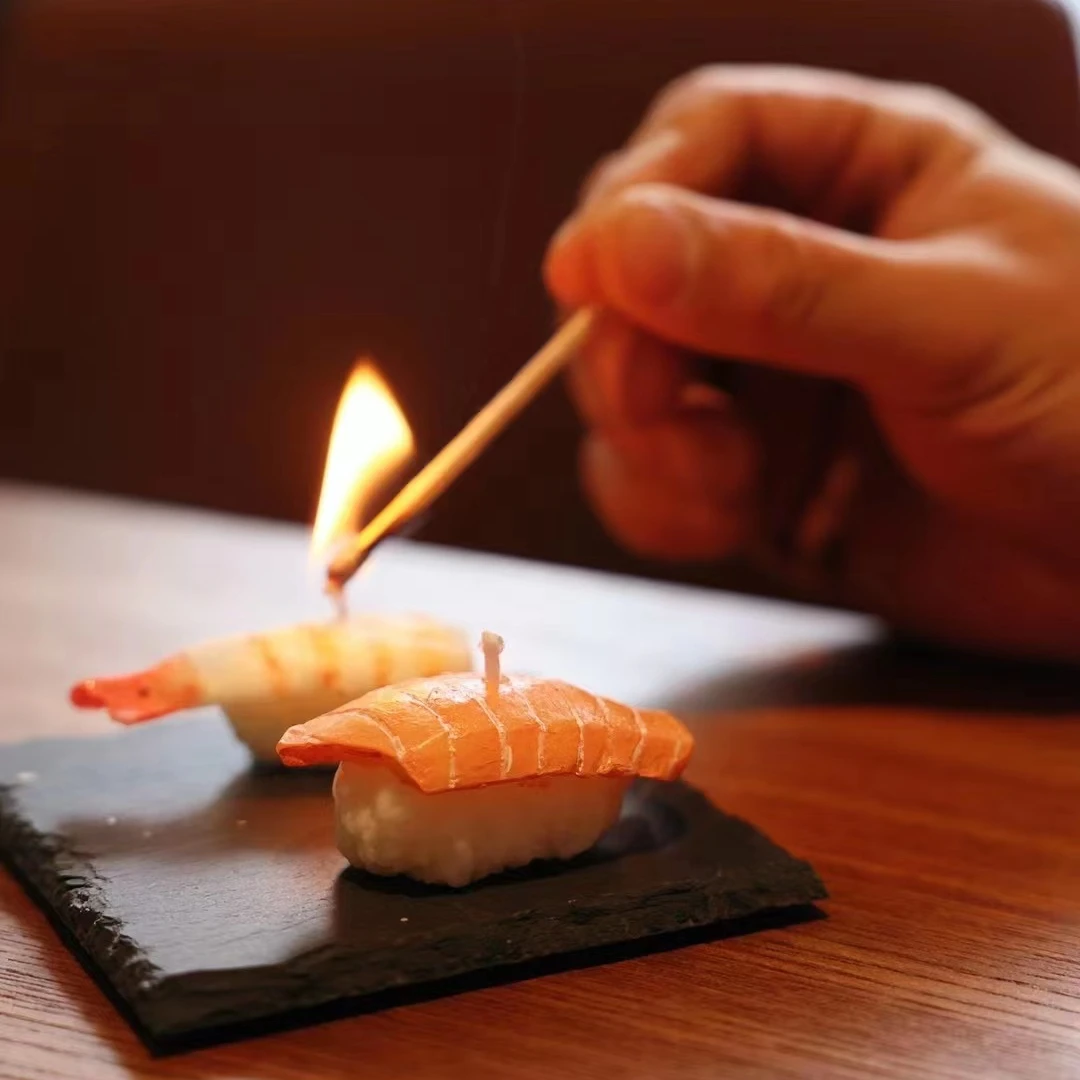 G120 MSH New Style Sashimi Sushi candle Handmade Cute decoration Food Scented Candles