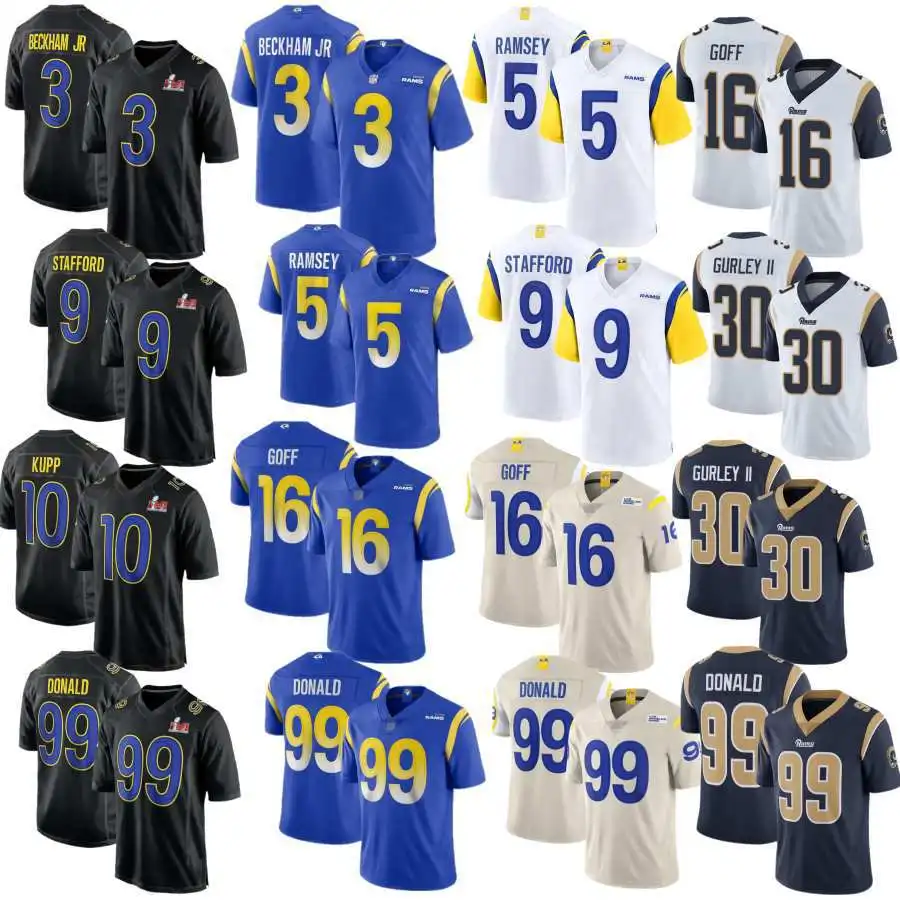 American football suit Los Angeles Rams 10# Kupp 99# Donald embroidered jersey