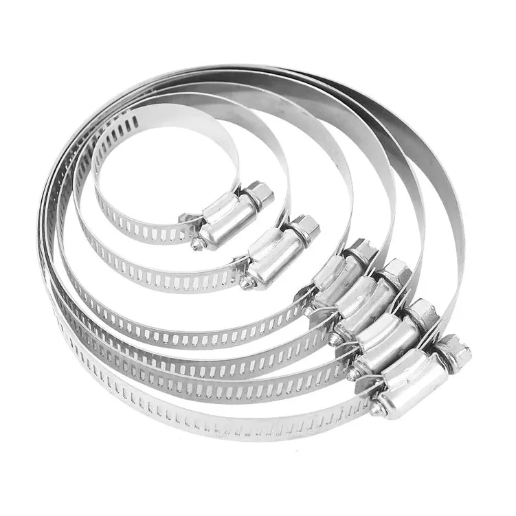 304 Stainless Steel 72-95mm American Type Hose Clamp Adjustable Slotted Bolt Band Hose Clamp Pipe Clamp for tube connection
