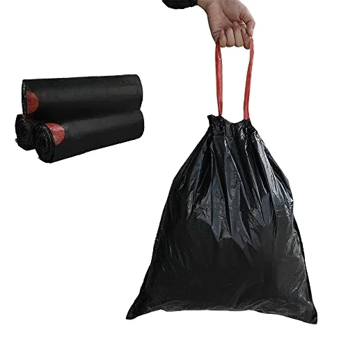 30 gallons bulk customized black drawstring plastic compostable Garbage  Liners trash can Bags on roll for home