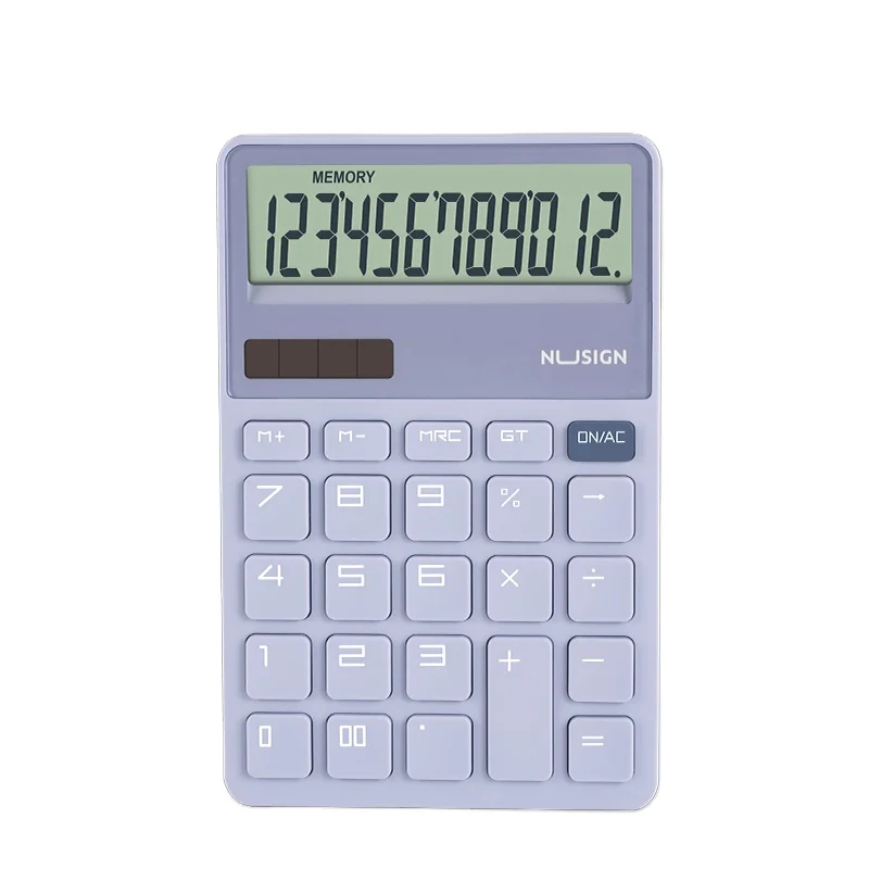 Deli NS042 фиолетовый солнечный калькулятор двойной мощности Настольный с 12-значным дисплеем портативный офисный 80 шт. в коробке набор