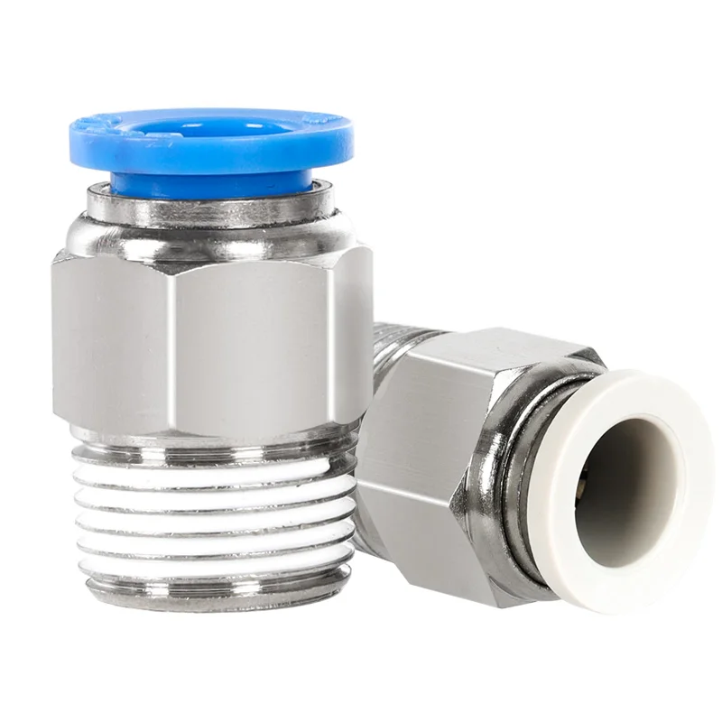PC Straight Brass Push Fittings Male Thread 8mm BSP 1/4  One Touch Tube pneumatic connector
