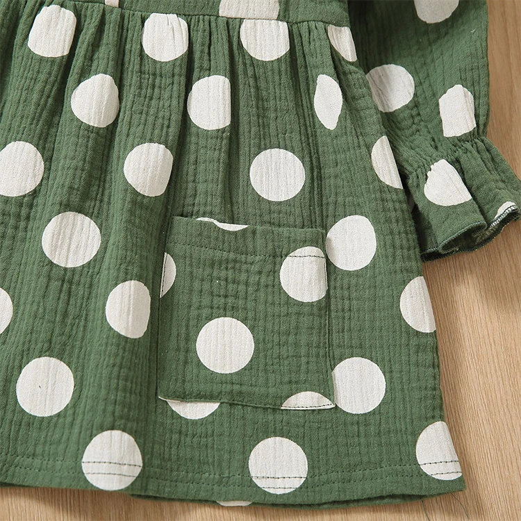 Wholesale Kids Wears Girls Dresses 4 Year Girl Doll Collar Long Sleeve Summer Dress