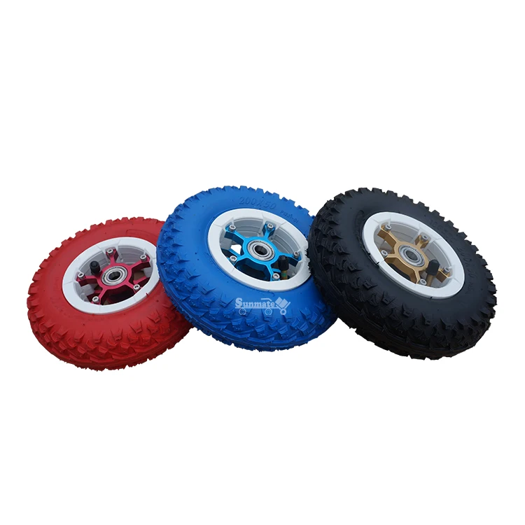 New Zealand Hot Sale 200x50 Offroad Rubber Wheel with Colorful BLACK RED BLUE Tires 8 Inch Suitable for Electric Mountainboard