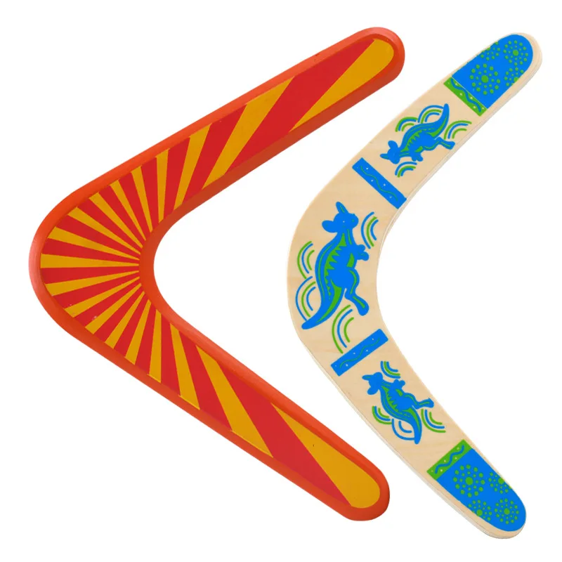 Wooden Boomerang V Darts Parent-Child Outdoor Sports Equipment Wooden Flying Discs Outdoor Toys Kids Flying Game