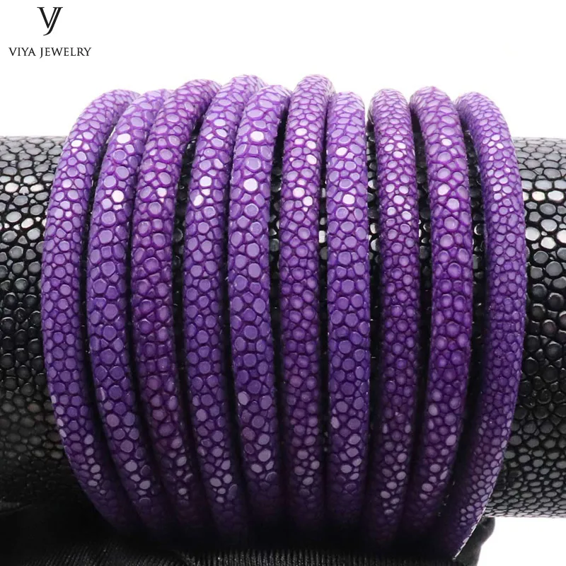 Wholesale Original Quality Assured Genuine Polished Customized Size Round Stingray Leather Cord For Luxury Bracelet making