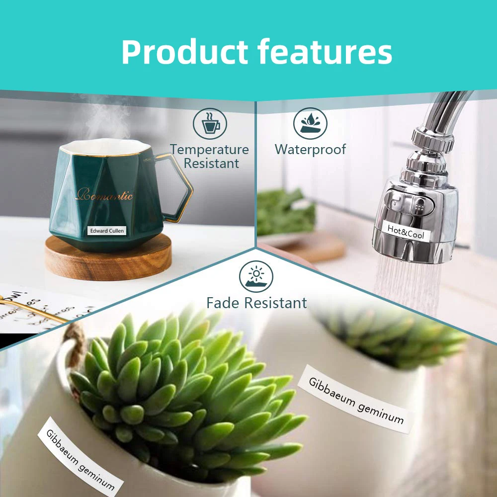 Bluecom Free Sample 9mm *8m Compatible For Brother TZ Series Tze121 Tze221 tz421 tz521 tz621tz721 Black On White Label Cassette