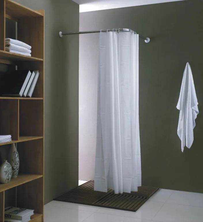 bathroom good quality stainless steel & Aluminium shower rod, straight and curved rod