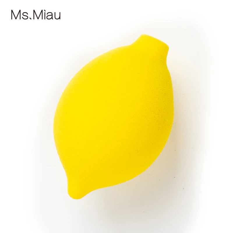 New soft skin friendly non-latex washable PU fruit makeup sponges pear lemon