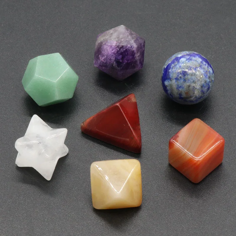 Natural Colorful Crystal Geometry Shape Reiki Healing Ore For Home Decoration Stone Crafts Jewelry Sets