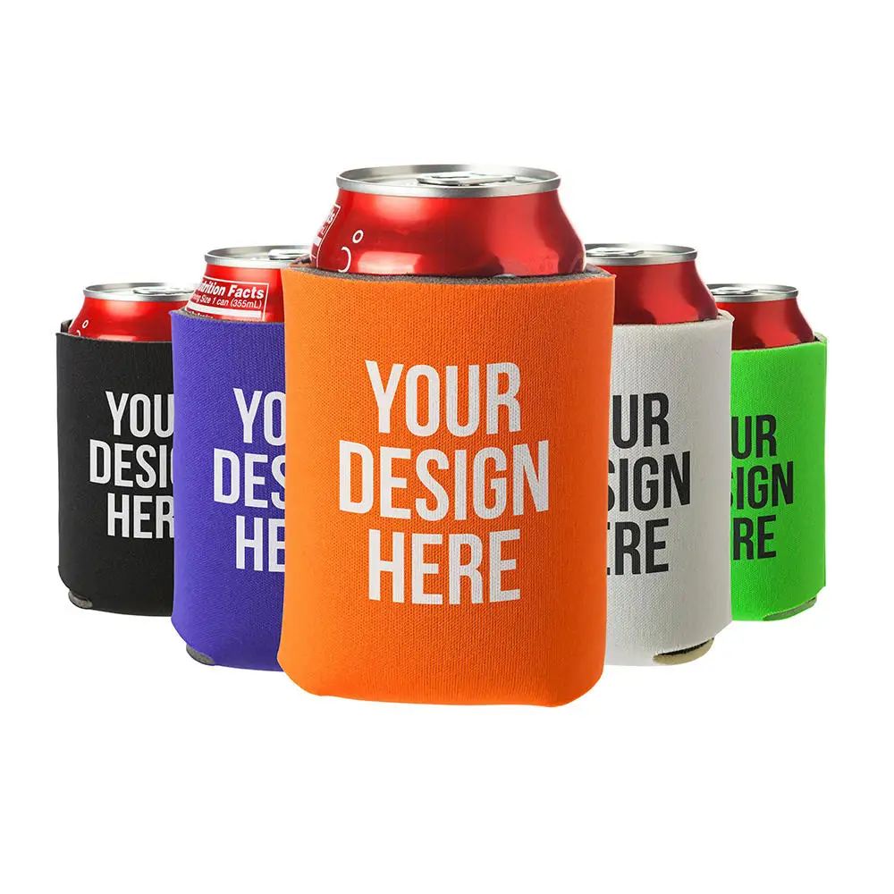 Custom LOGO Printing Advertising Premium Collapsible Gifts Neoprene Sublimation Tube Drink stubby Holder Can Cooler for beer