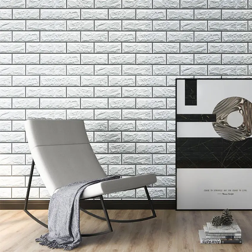 Wholesale Self Adhesive Wallpaper Rolls Waterproof Vinyl 3D Stone Brick Peel And Stick Wall Sticker For Interior Decor