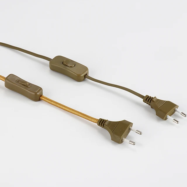 0.5m 1.2m 1.5m Power Cord Cable Standard VDE 2.5A 250V 2 Pin Plug AC Plug