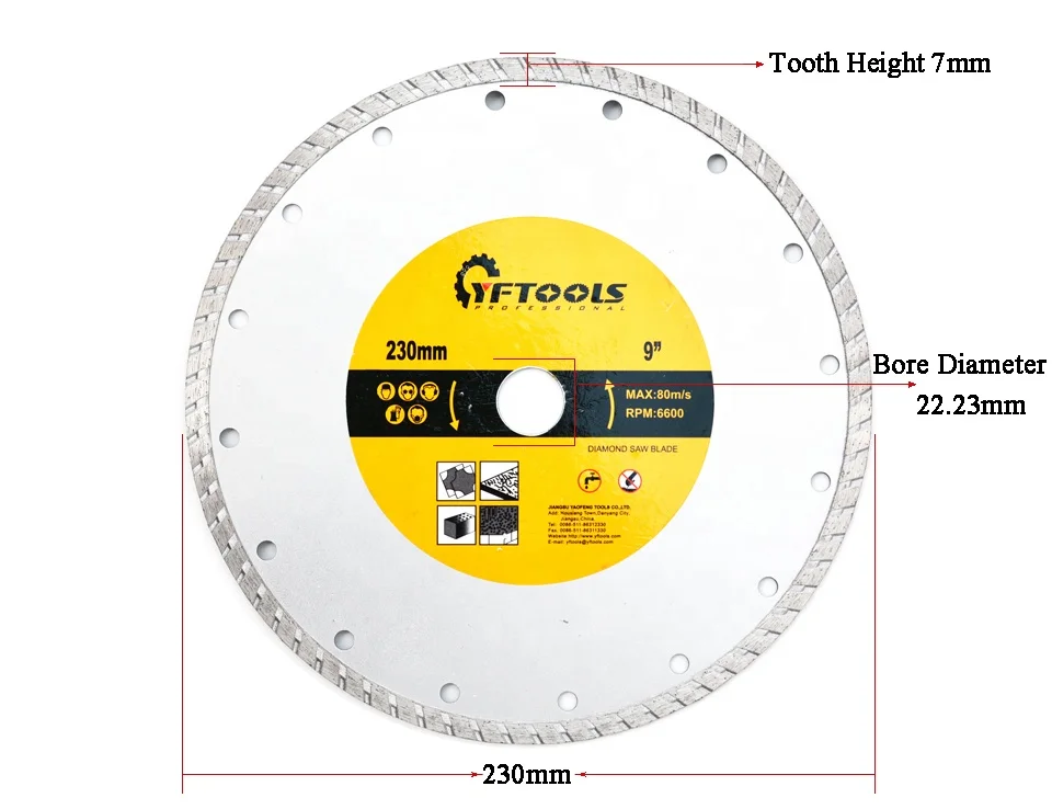 Diamond Saw Blade 230mm 9inch Diamond Cutting Disc for Sandstone