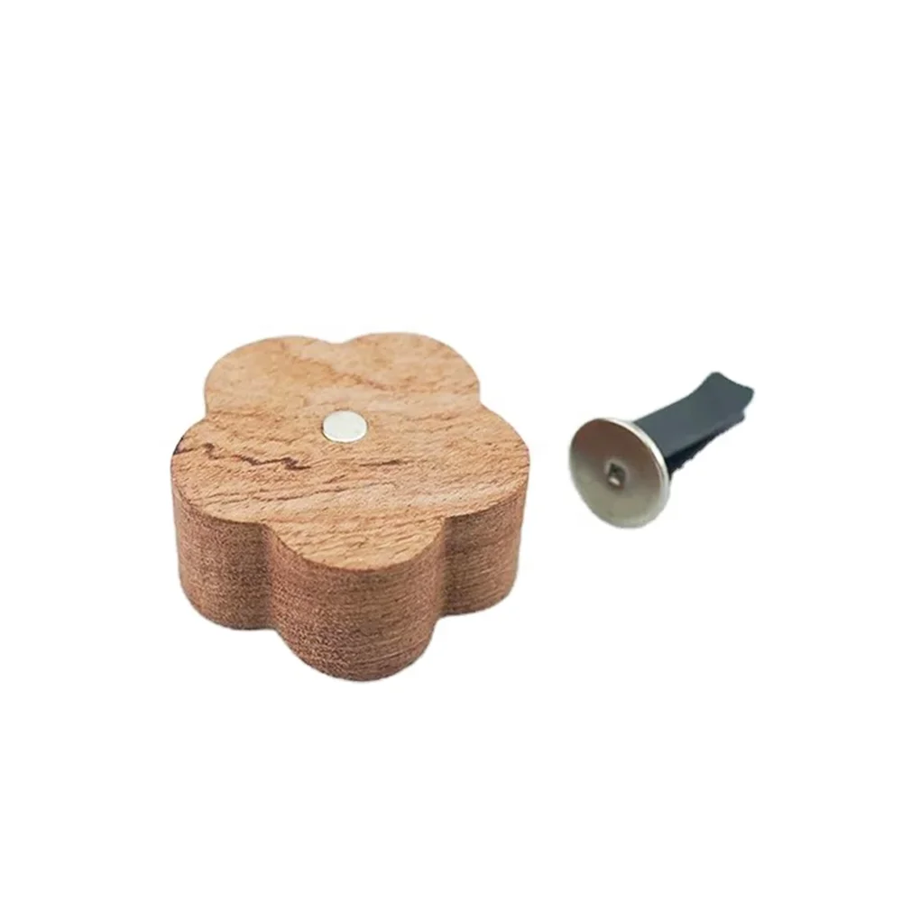 2023 new arrival rosewood flower shape car diffuser wood vent clip car pendant