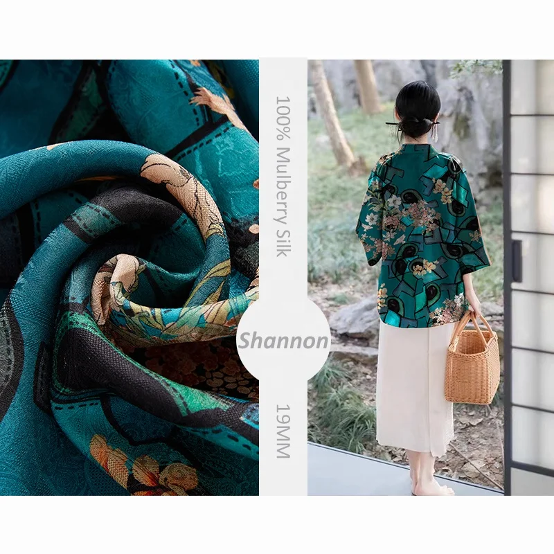 Manufacturer custom design 100% pure mulberry Silk 19MM digital printed dress fabric