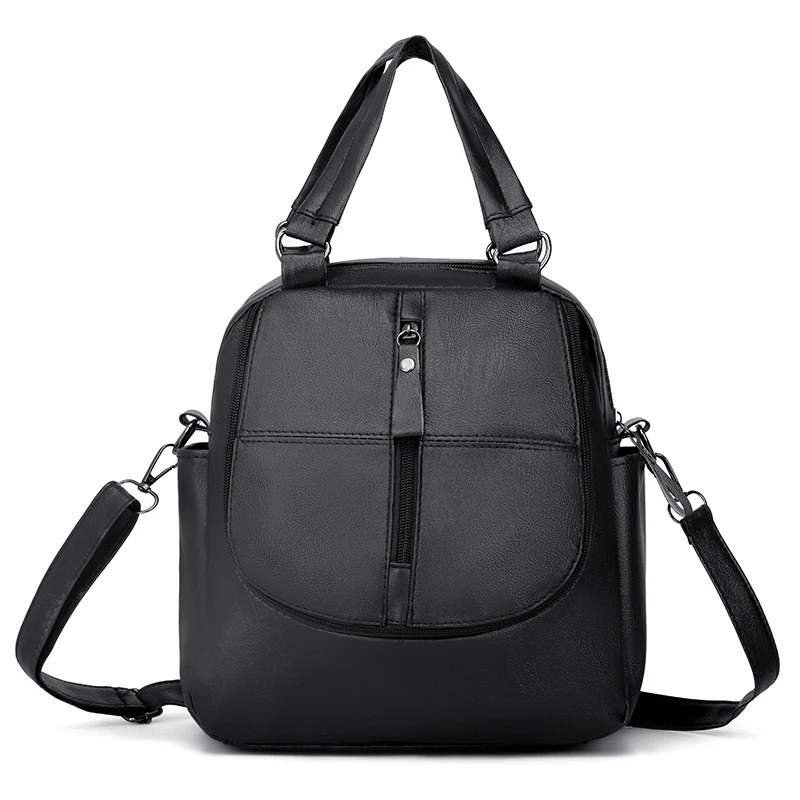 Custom Dropshipping New Fashion Multi-function PU Soft Leather Women Backpack