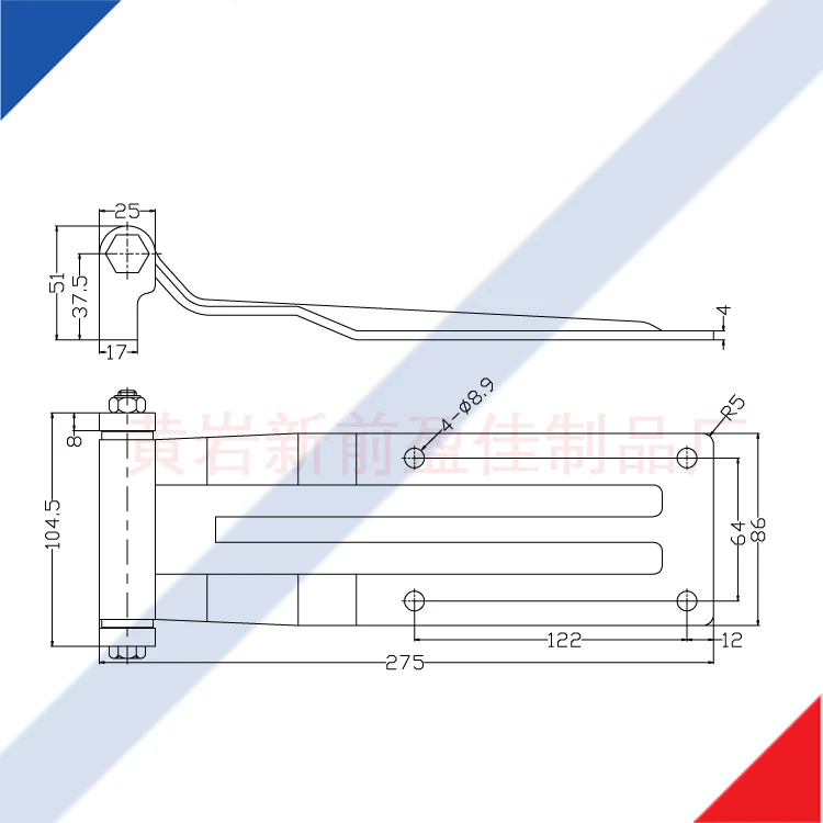 01116 Semi trailer truck dump body container door side rear hinge