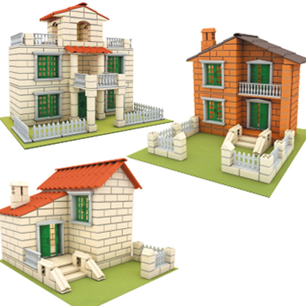 2024 Hot selling product DIY construction house blocks & model building Cement  Children Play House toys Jouets pour enfants