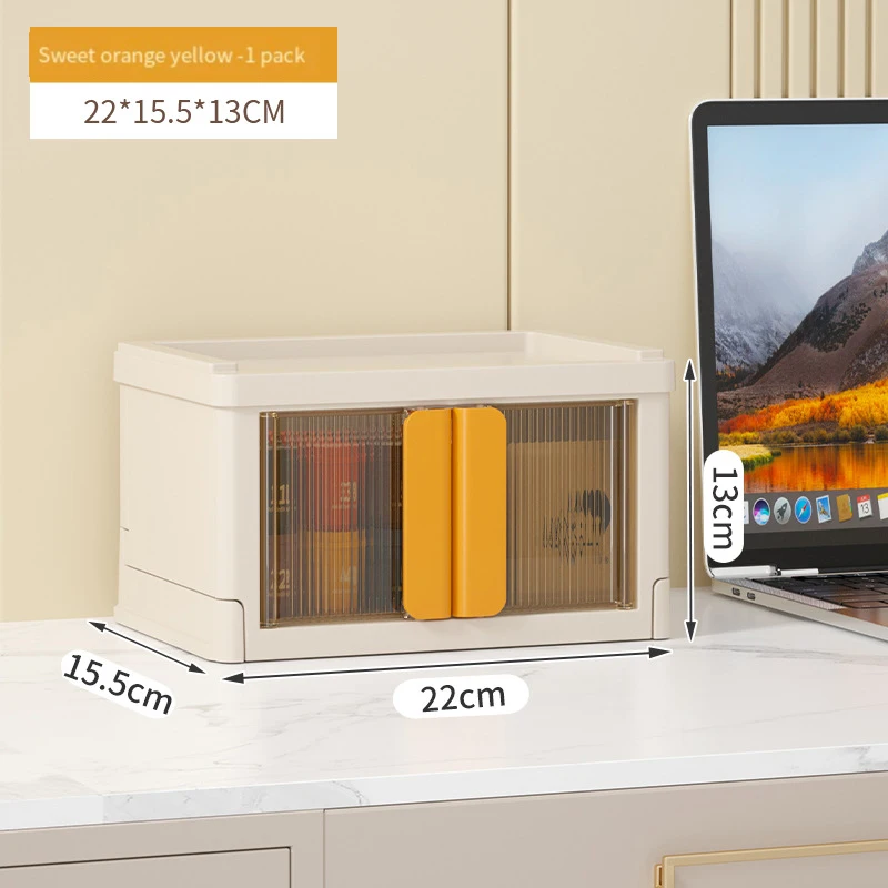 High Quality Plastic Desktop Storage Organizer Household Transparent Folding Storage Box For Snacks