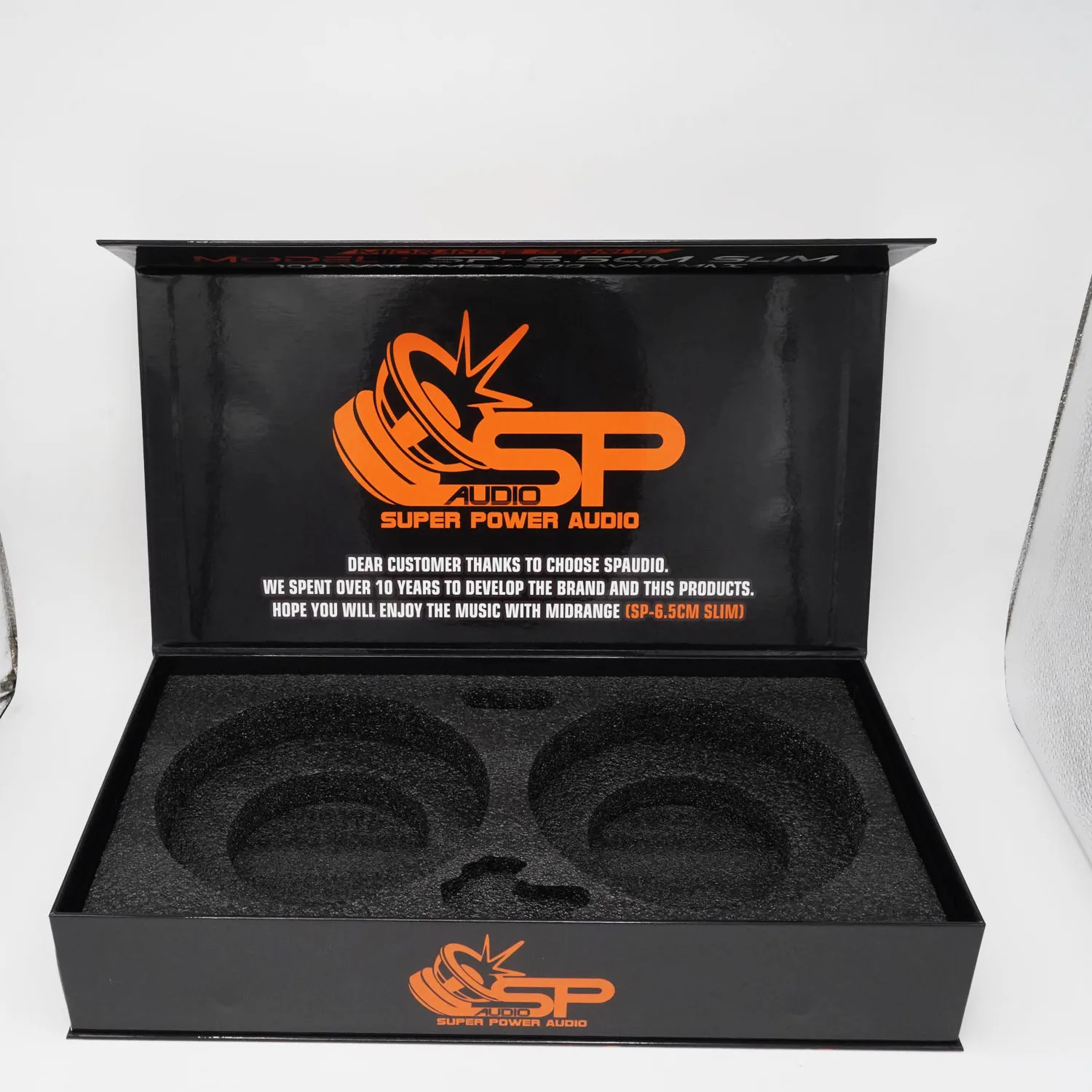 Electronic Products Blue-Tooth Car Audio Speaker Package Box Black Book Shaped Magnetic Closure Lid Gift Box With Epe Foam