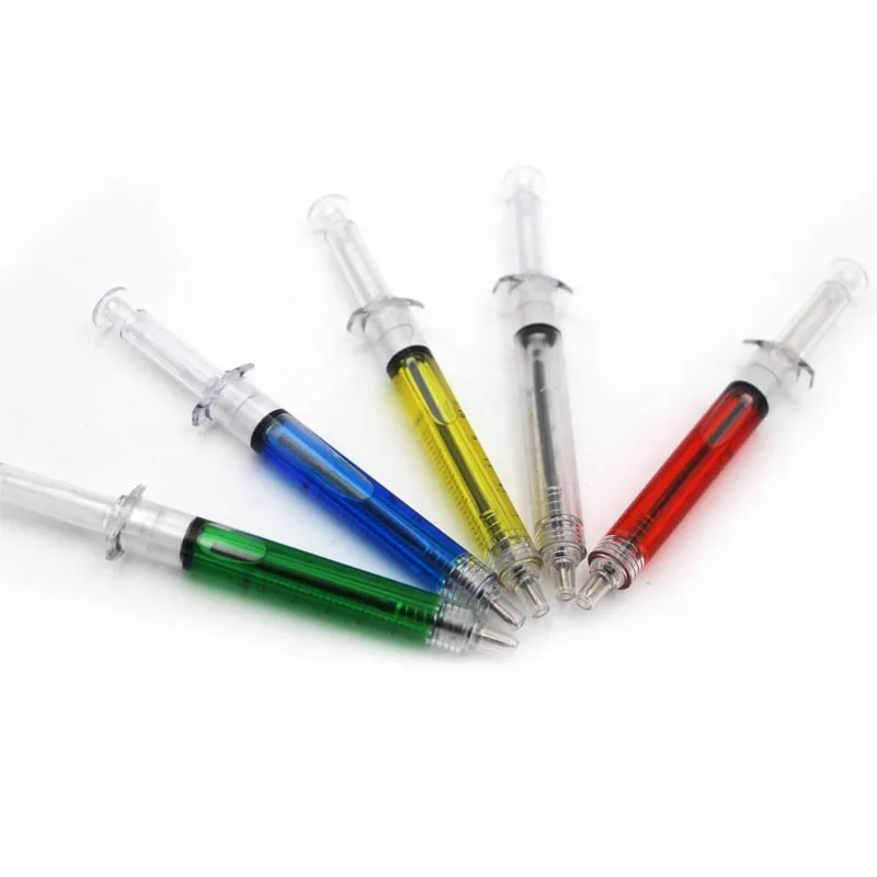 
Syringe ball pen with liquid promotion injection ball pen customized logo 