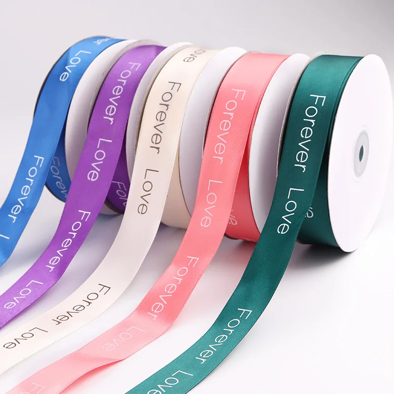 Free Design Custom logo Wholesale Double Face Satin Ribbon