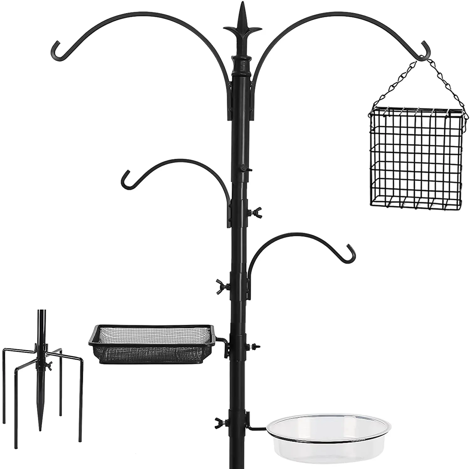 Premium Bird Feeding Station Kit/91 Inch Bird Feeder Pole, Multi Feeder Hanging Kit for Bird Watching/ Bird Bath Bird Feeder