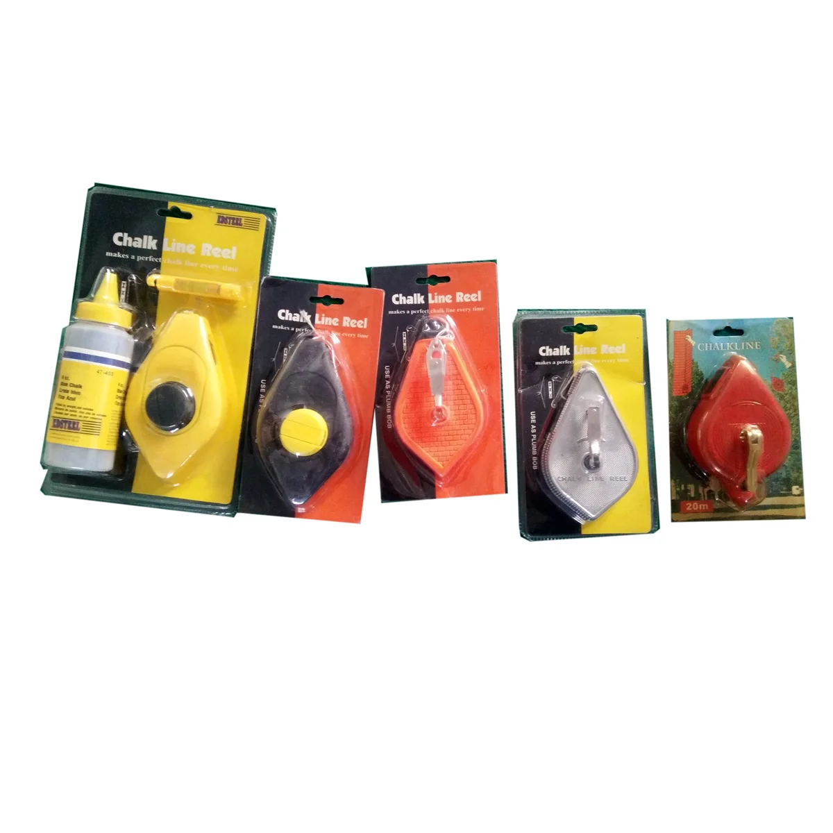 30M Black Yellow Color Plastic Chalk Line Reel With Card Packing Or Paper Box