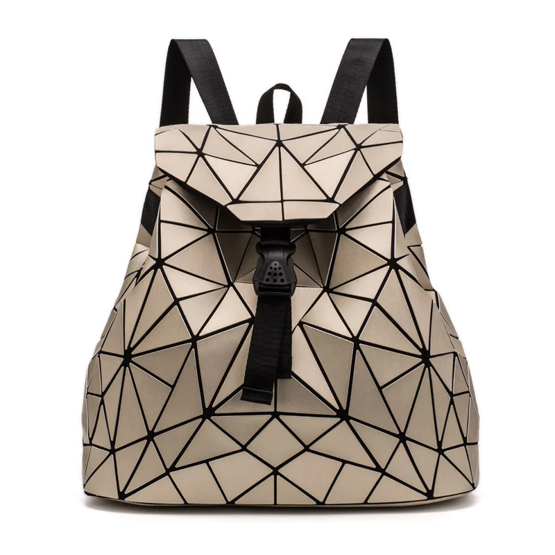 Fashion Women Hologram Geometric Backpacks Girls Travel Shoulder Bags Totes Luxury Silver Shoulder Bag