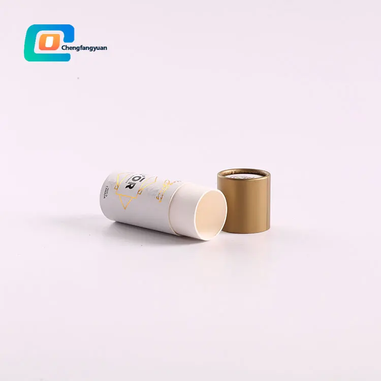 Custom paper cylinder cosmetics tube tin sure deodorant container can eco friendly circular box packaging lip gloss tube
