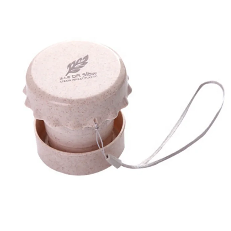 
Eco Friendly Logo Customized Wheat Straw Mug Portable Travel Coffee Collapsible Cup with Lids 
