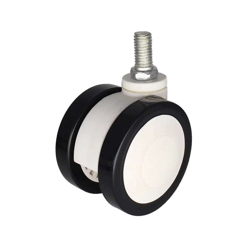 3 Inch PU Hospital screw Medical Bed  Caster Threaded Stem Swivel Caster with Brake 75 mm Medical appliance patient bed wheels