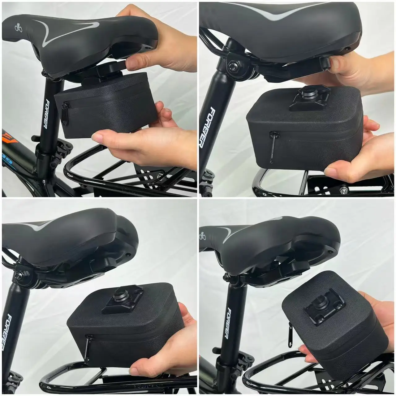 Road Beach Mountain Bikes Bicycle Saddle Bag Magnetic Sack Click-On Under Seat Mini Tool Bag Pouch Waterproof Cycling Bag