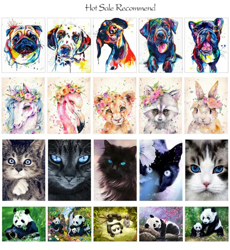 Wholesale Cute Cat 5D Full Drill Resin DIY Diamond Painting Animal Diamond painting kits