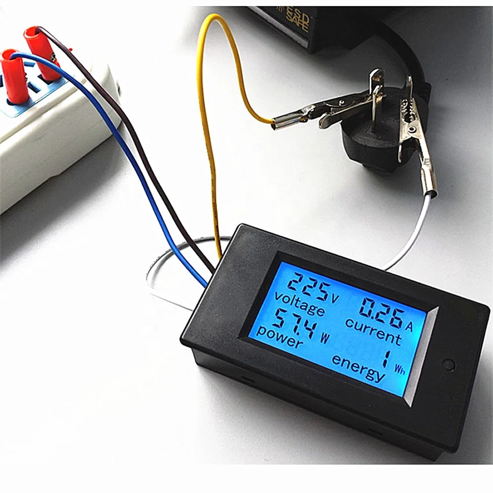  AC 80-260V 0-20A напряжения тока метр цифровой ЖК-дисплей ваттметр энергии Вольтметр Амперметр постоянного 110V 220V