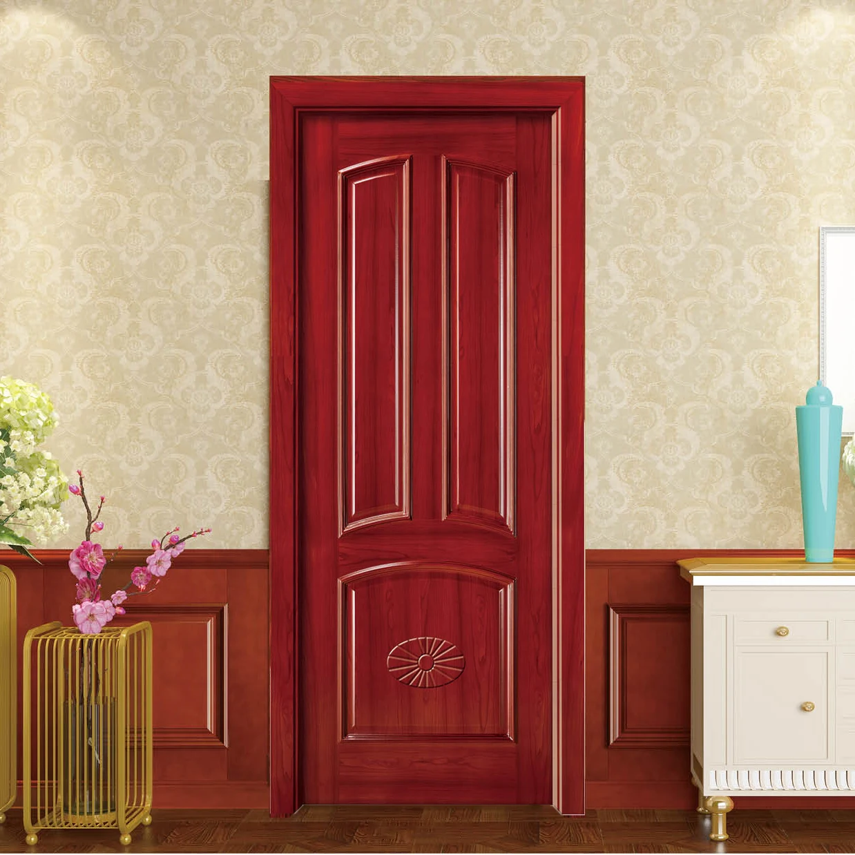 Hot selling Defias Main Door Designs Wood Front Door Design Interior Solid Wooden Doors