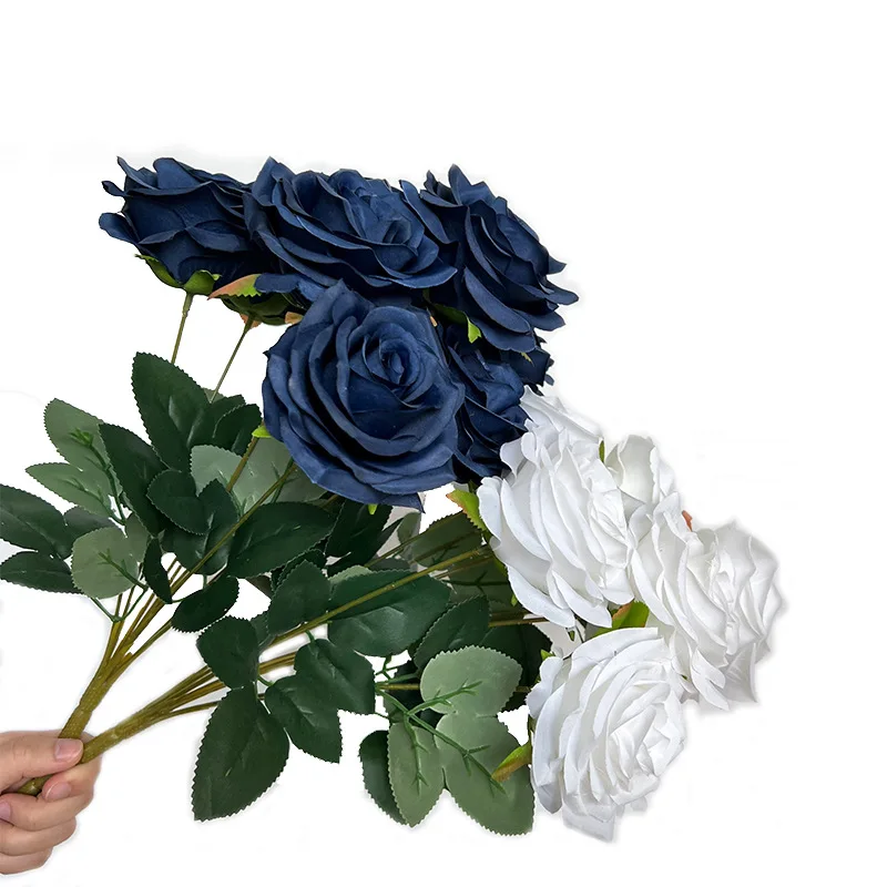 2023 New Arrival 9 Heads Wedding Decorations Blush Pink Rose Bouquet Artificial