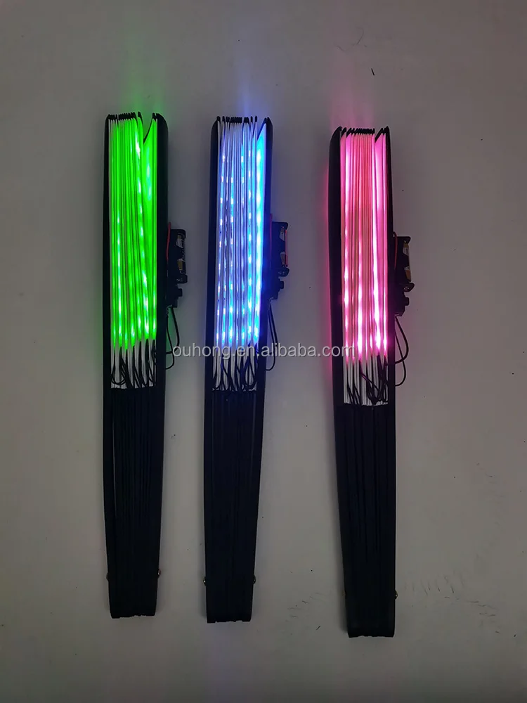 2023 New Design Led Hand Fan Folding Light Up Bamboo Decorative Paper Fans For Party