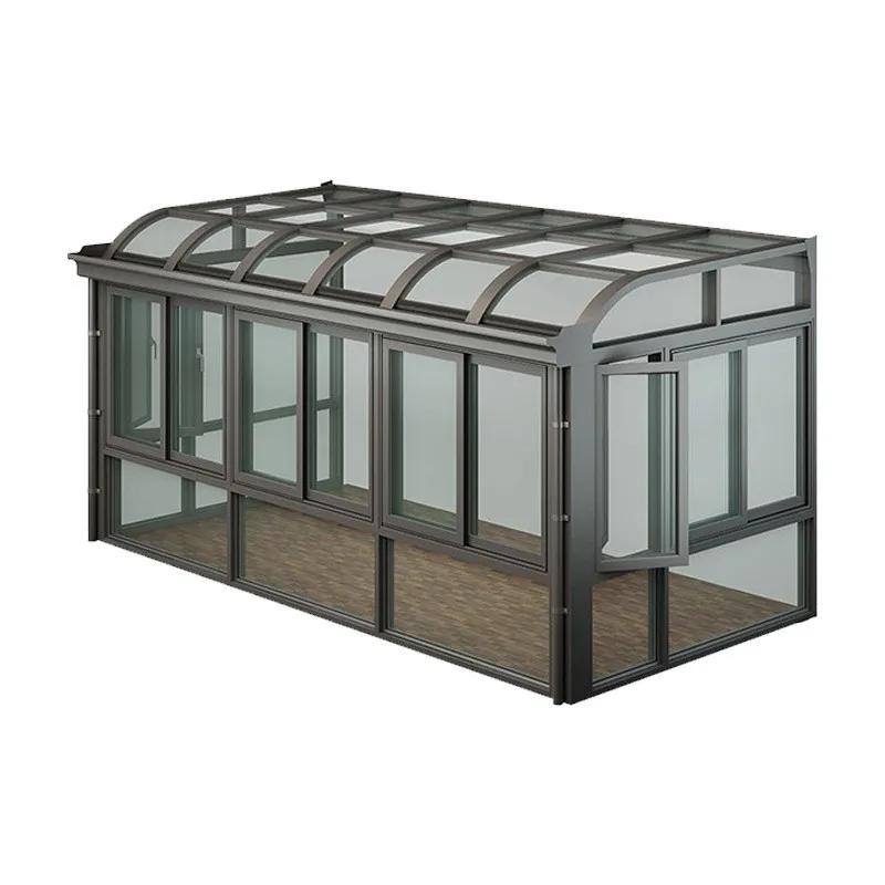 European-style aluminum alloy gazebo sun room pavilion sunshade thermal insulation glass room villa terrace canopy broken bridge