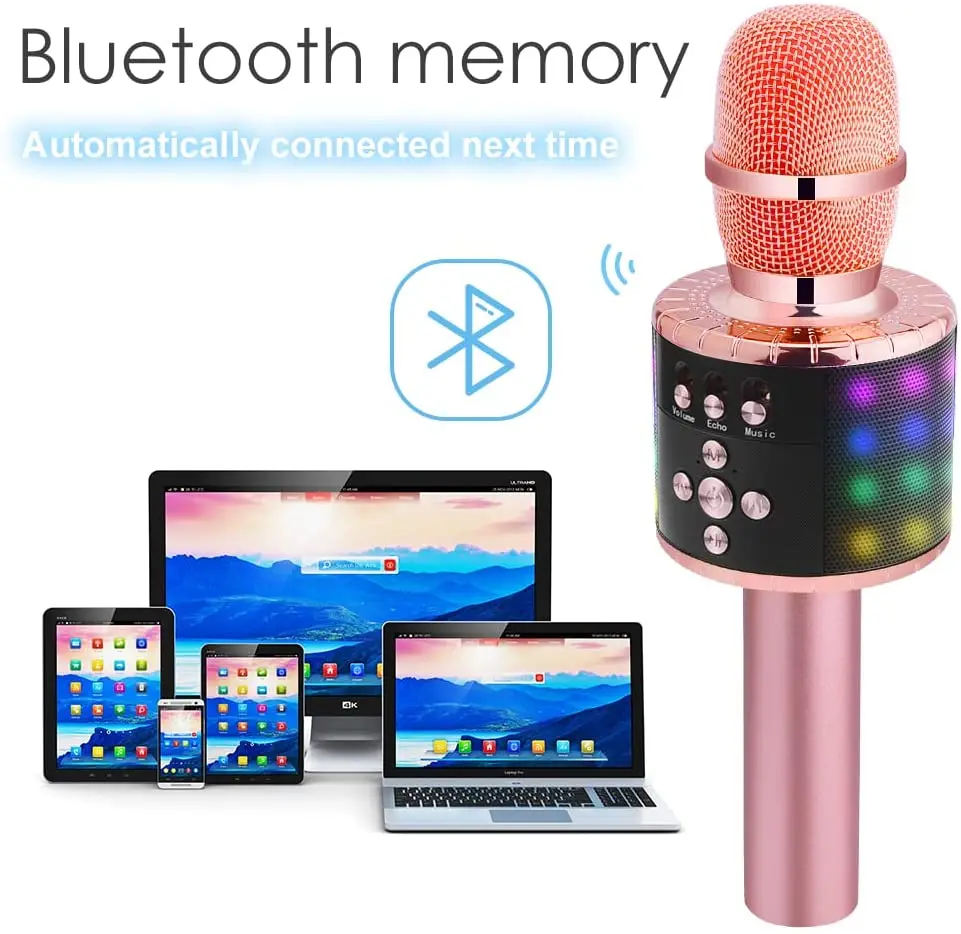 Караоке Led мигающий свет Bing микрофон 858 KTV