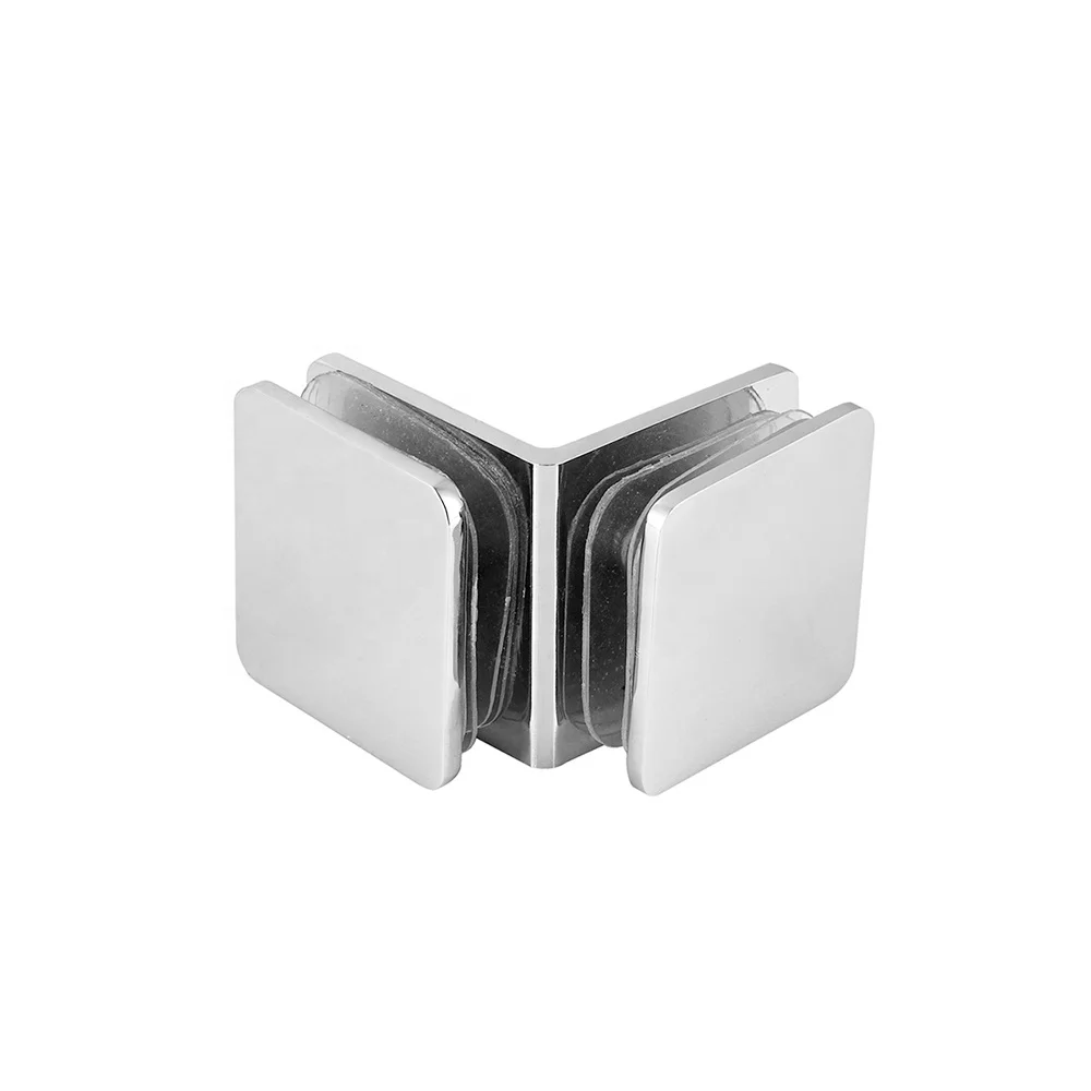 90 Degree Stainless Steel Zinc Alloy Glass Clip For Shower Door Enclosure Bathroom Glass Clamp Shower Room